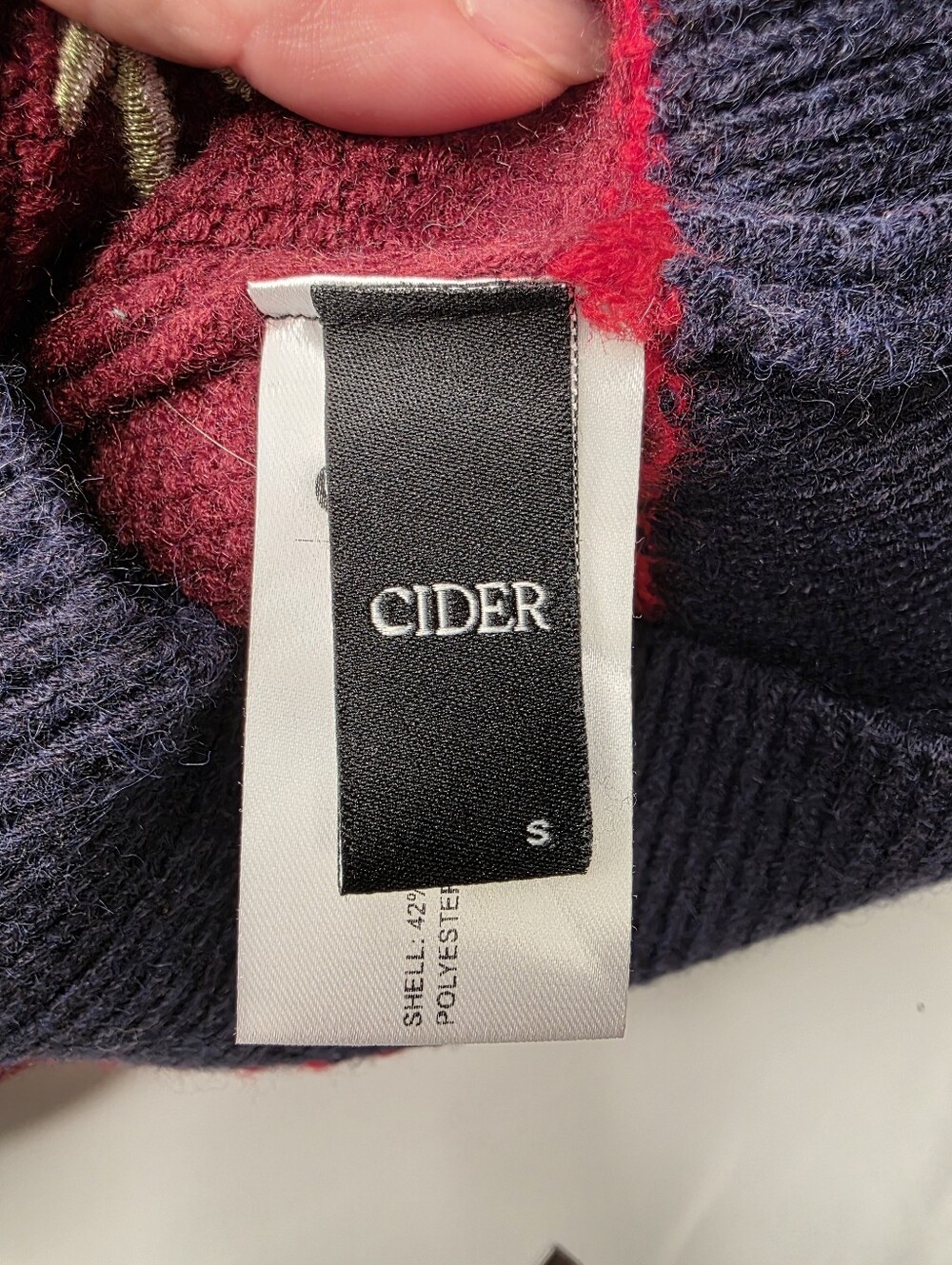 Cider Mushroom Snail Embroidered Knit Sweater Vest Burgundy Navy Small Cottageco - Picture 8 of 9
